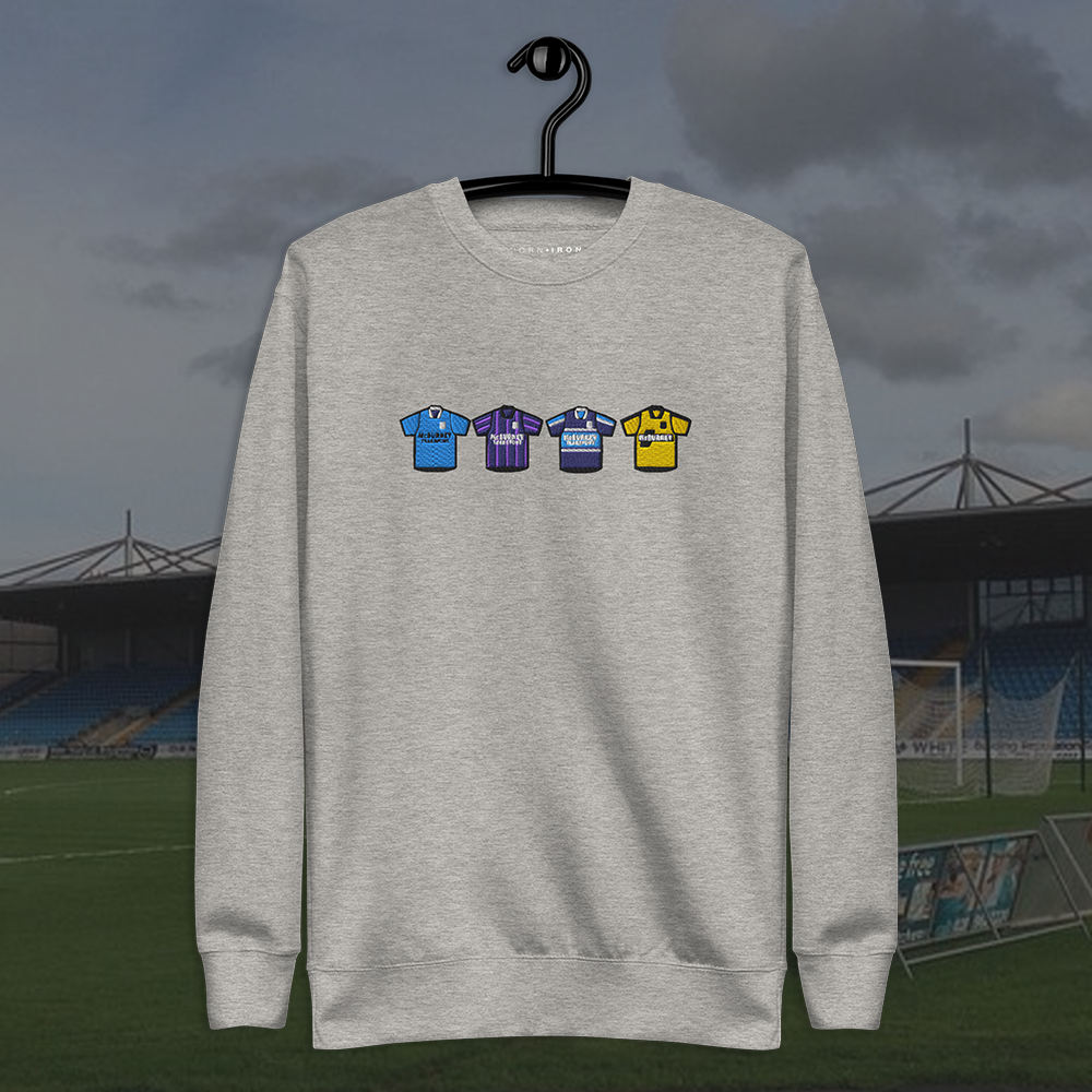 Ballymena United Home & Away Retro Kit Embroidered Sweatshirt
