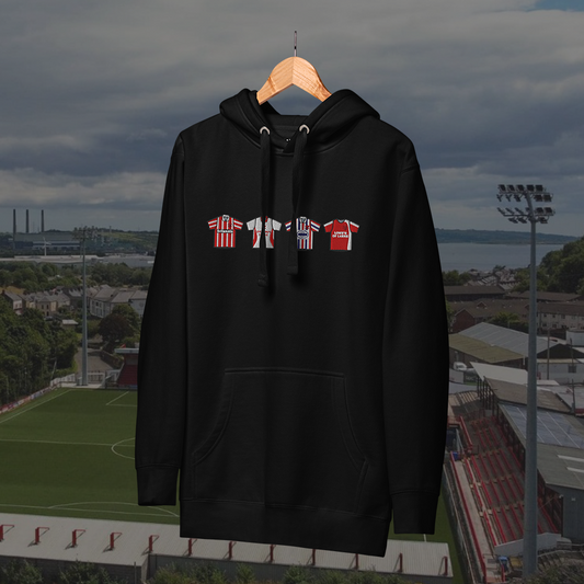 Larne Home & Away Retro Kit Embroidered Hoodie