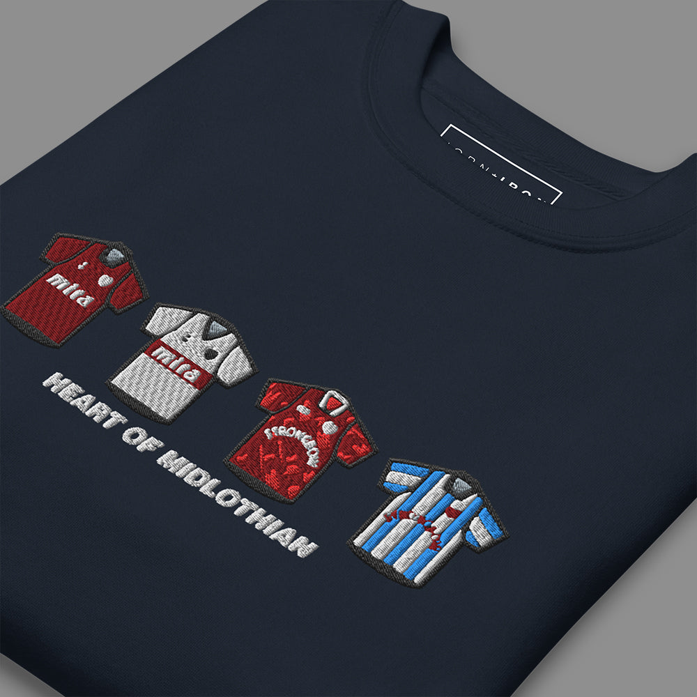Heart of Midlothian Retro Kit. Embroidered Sweatshirt
