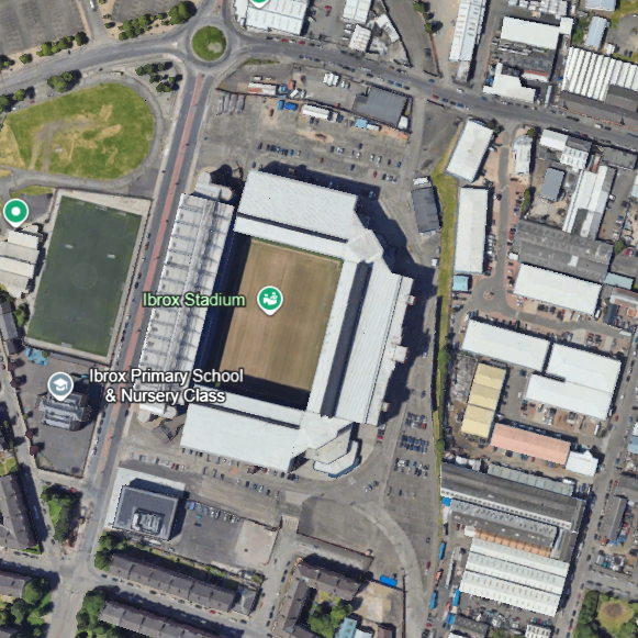 Ibrox Stadium 3D Map Artwork
