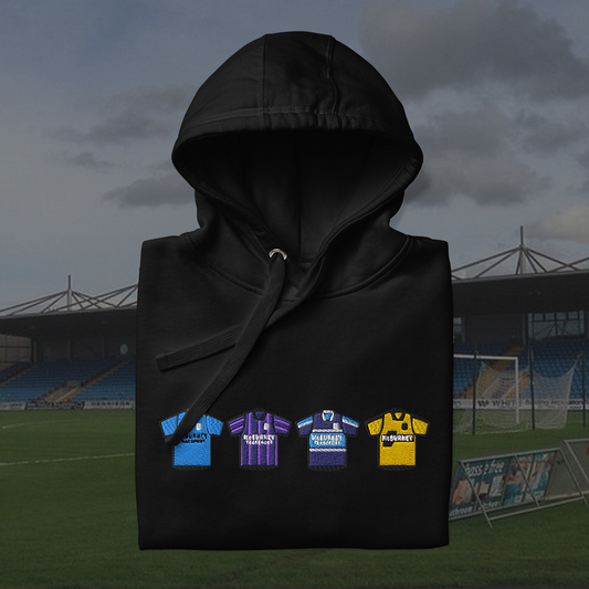 Ballymena United Home & Away Retro Kit Embroidered Hoodie