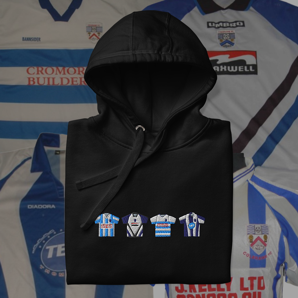 Coleraine Home & Away Retro Kit Embroidered Hoodie