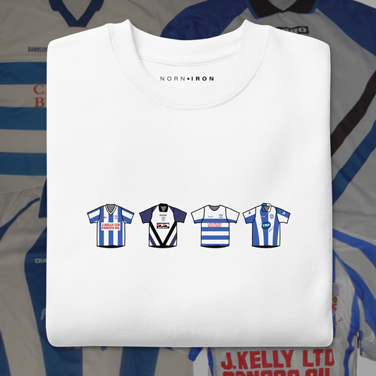 Coleraine Home & Away Retro Kits Print T-Shirt