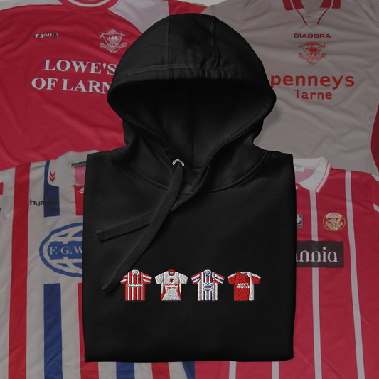 Larne Home & Away Retro Kit Embroidered Hoodie