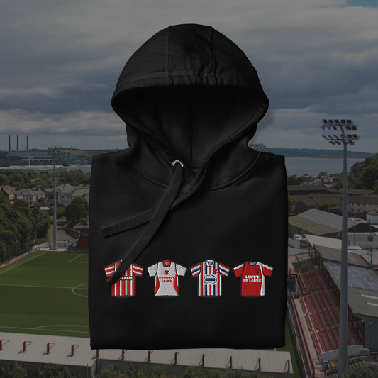 Larne Home & Away Retro Kit Embroidered Hoodie
