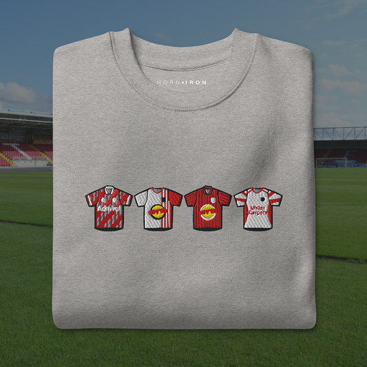 Portadown Home & Away Retro Kits. Embroidered Sweatshirt
