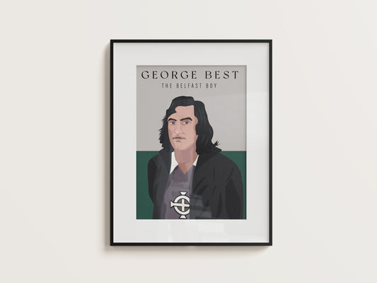 George Best in Black Art Print.