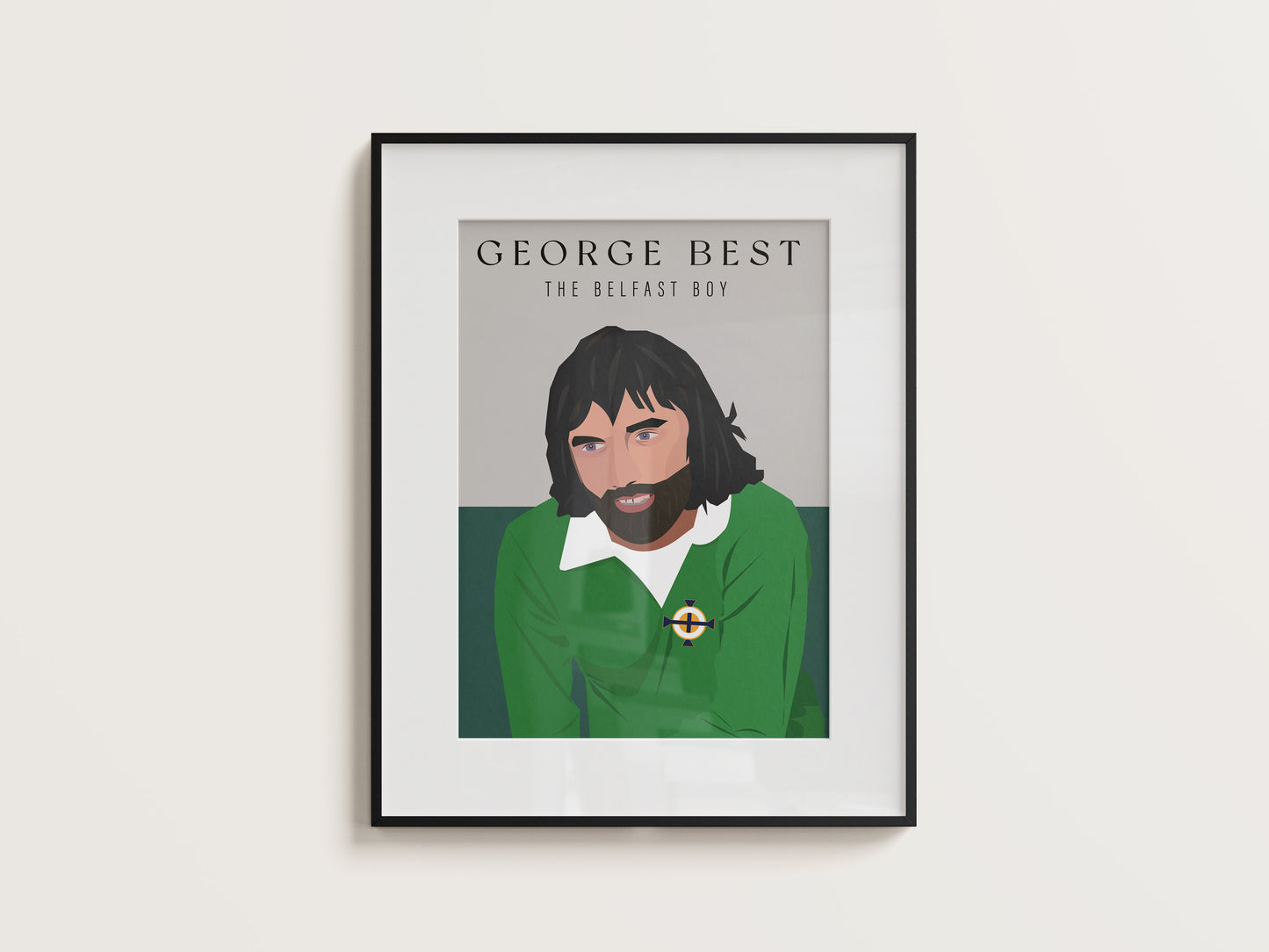 George Best in Green Art Print.