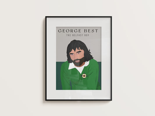 George Best in Green Art Print.