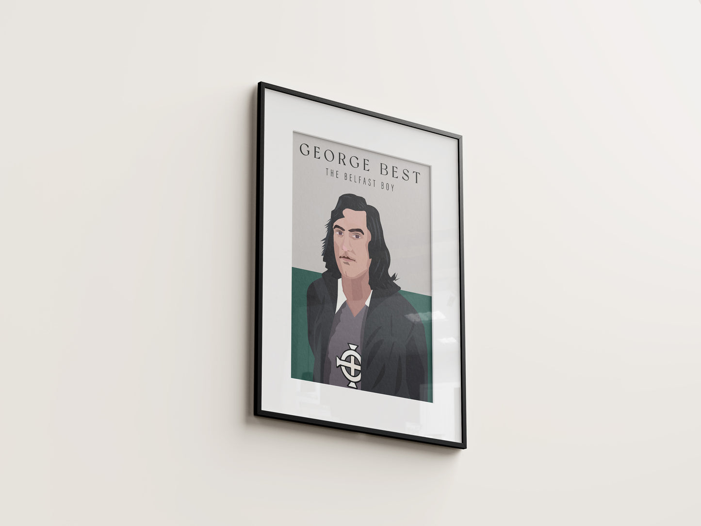 George Best in Black Art Print.