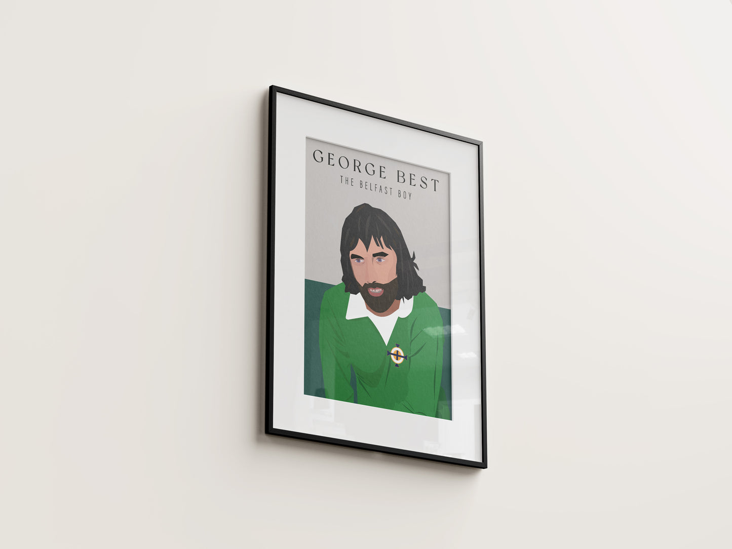 George Best in Green Art Print.