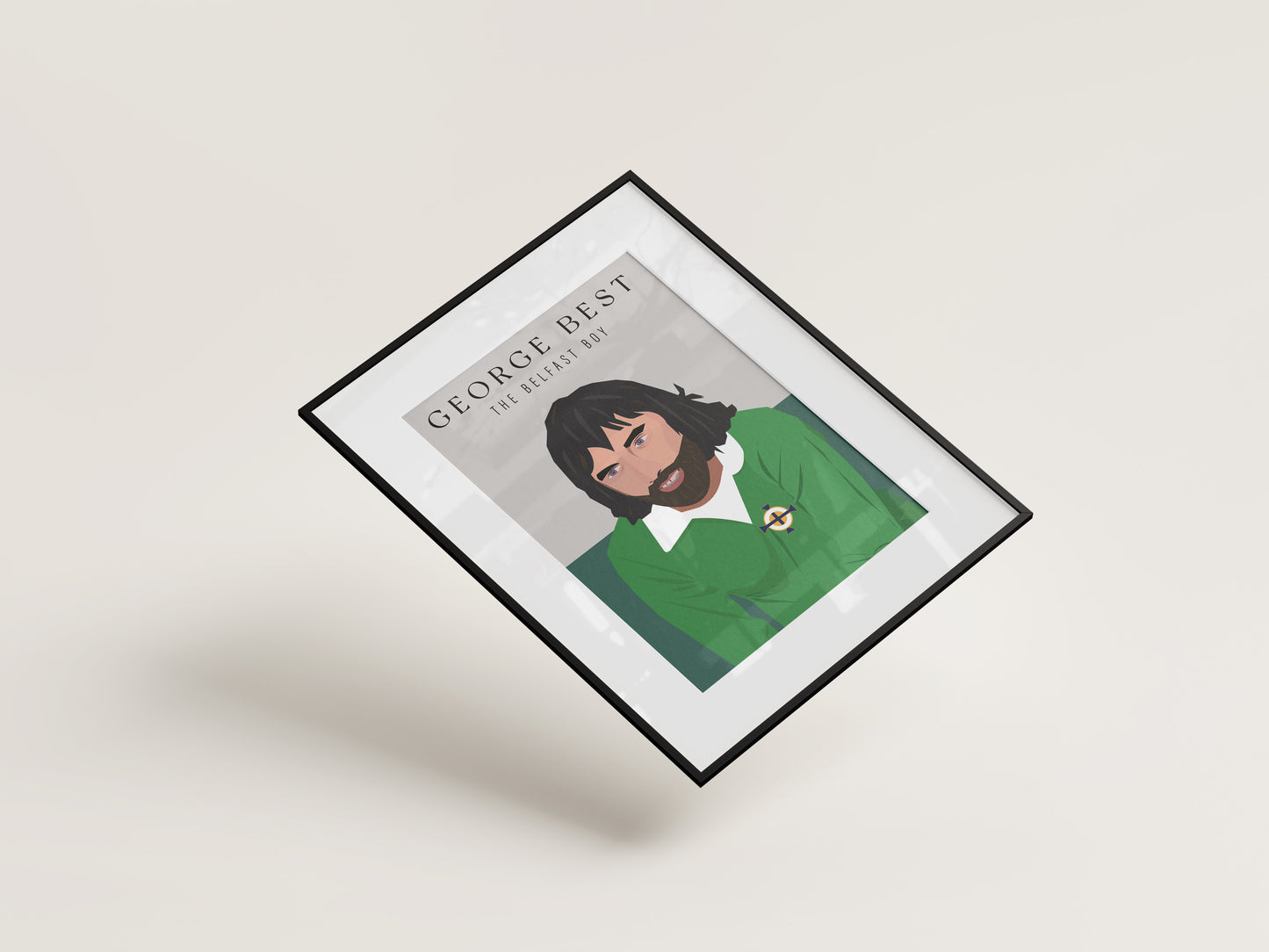 George Best in Green Art Print.