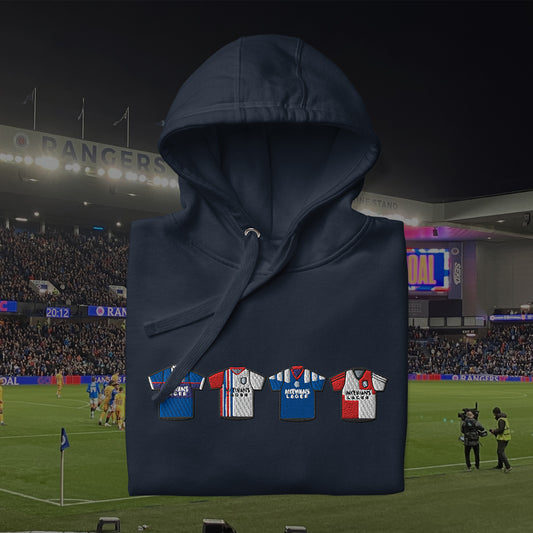 Glasgow Retro Kit. Embroidered Hoodie