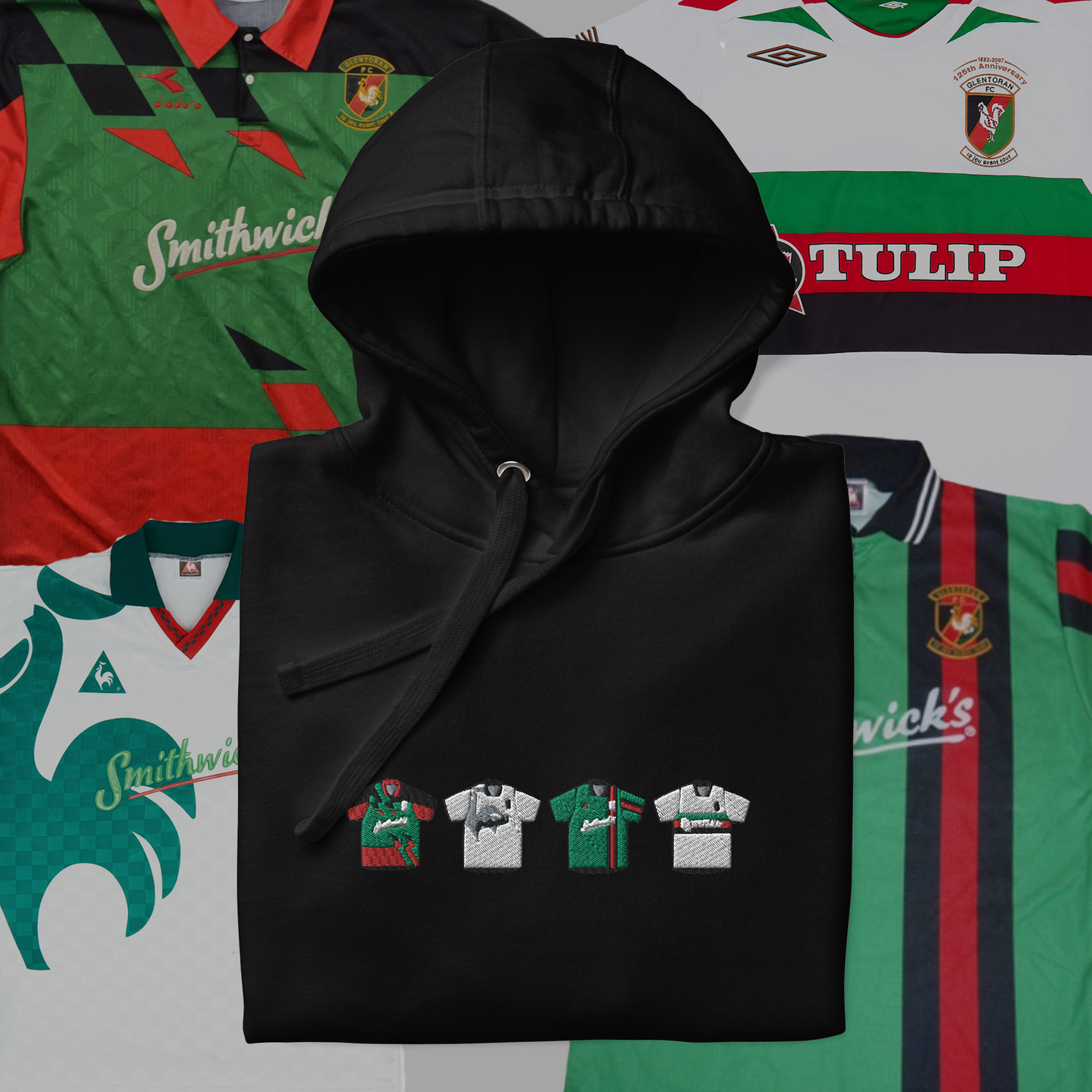 Glentoran Home & Away Retro Kit Hoodie