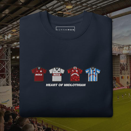 Heart of Midlothian Retro Kit. Embroidered Sweatshirt