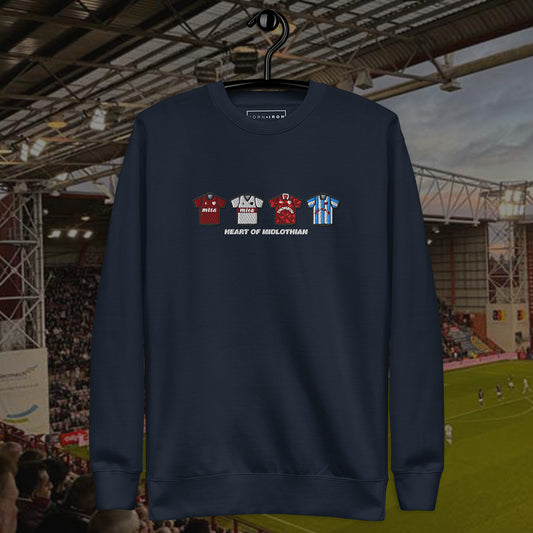 Heart of Midlothian Retro Kit. Embroidered Sweatshirt