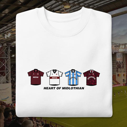 Heart of Midlothian Retro Kit. Printed T-Shirt