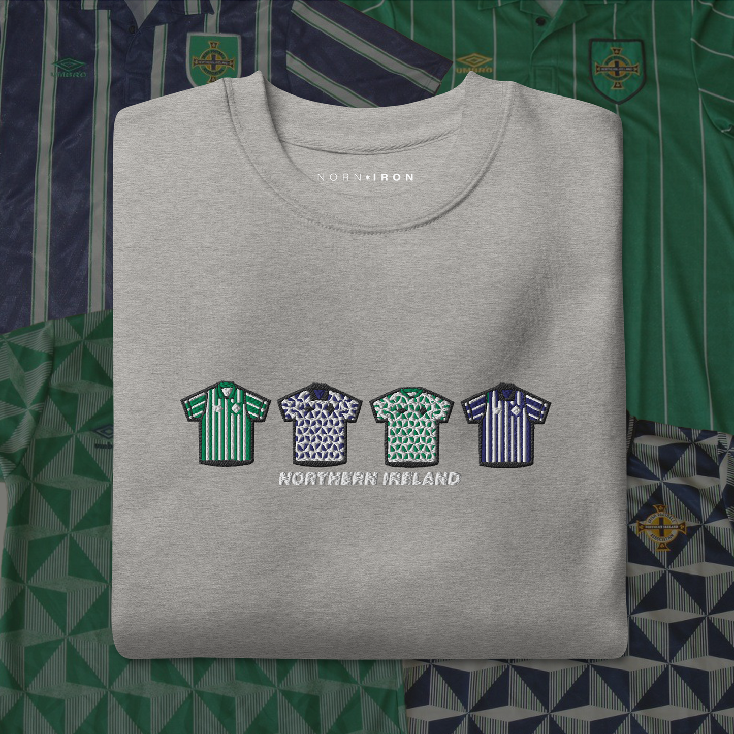 Northern Ireland Classic Shirts. Home & Away. Embroidered Sweatshirt