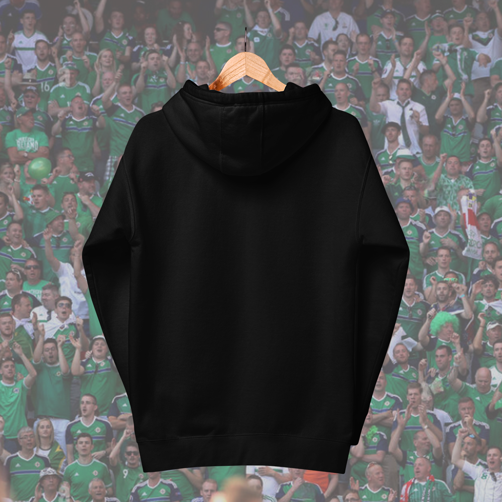 Northern Ireland NIR Embroidered Hoodie. St Etienne Green