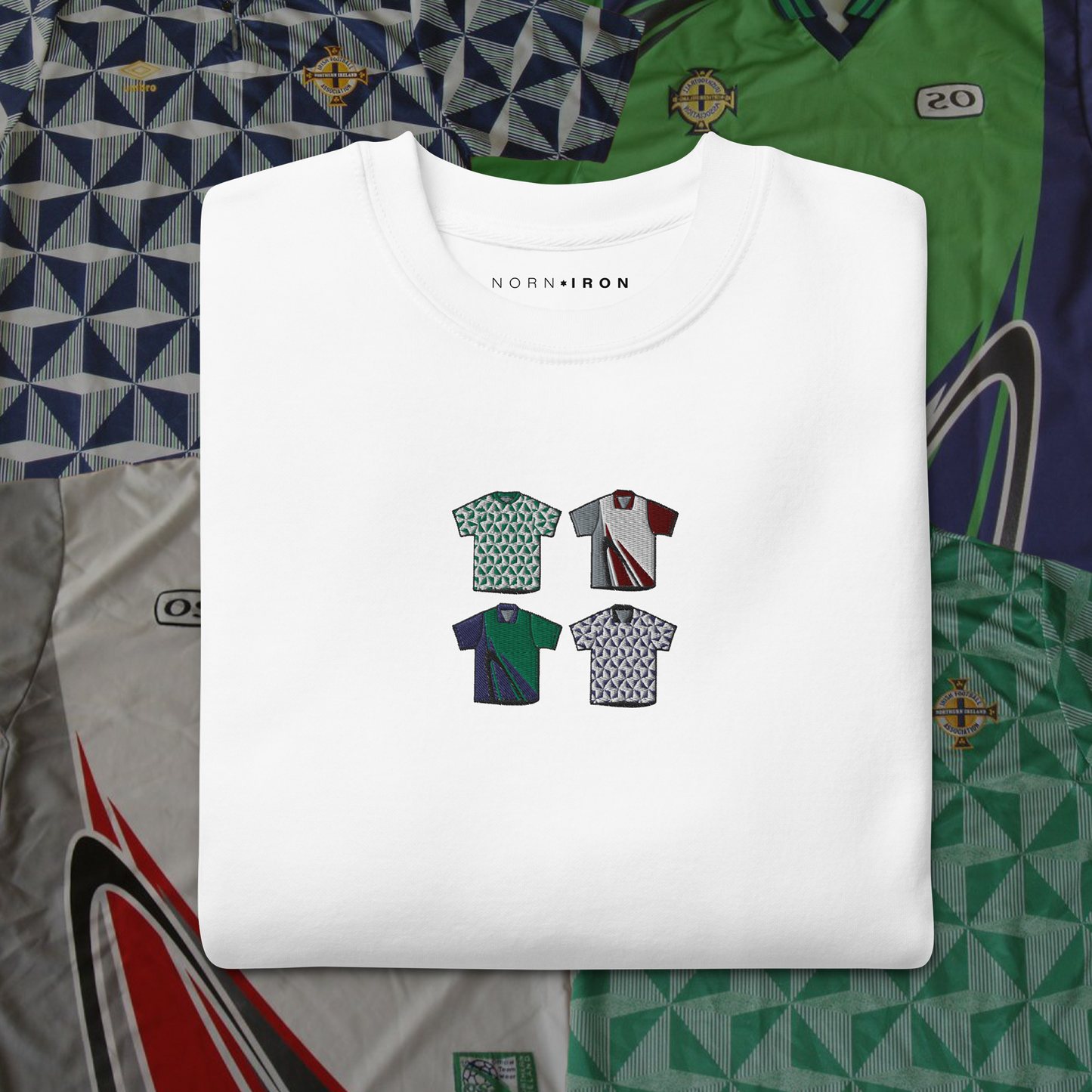 Northern Ireland Classic Shirts 90/92 & 98/99 Embroidered T Shirt