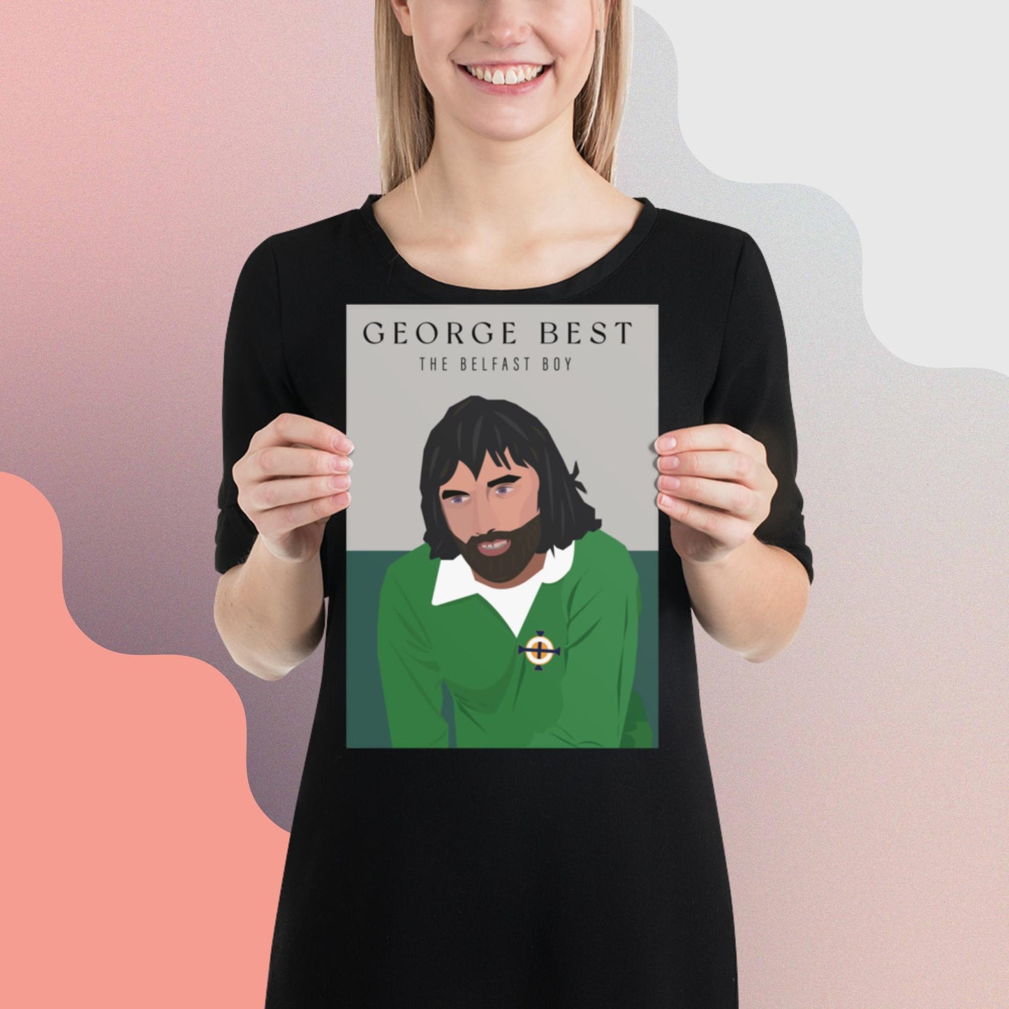 George Best in Green Art Print.