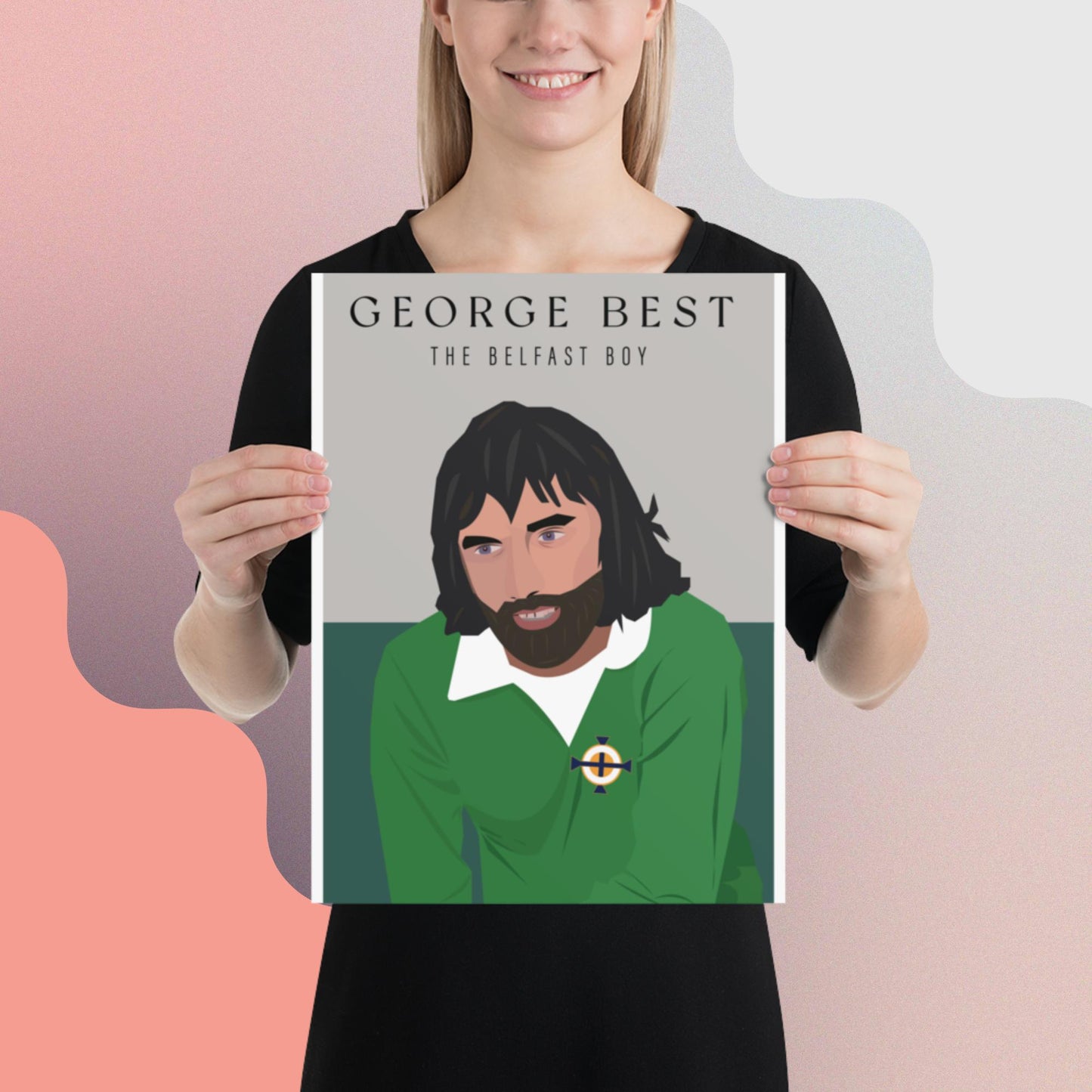 George Best in Green Art Print.