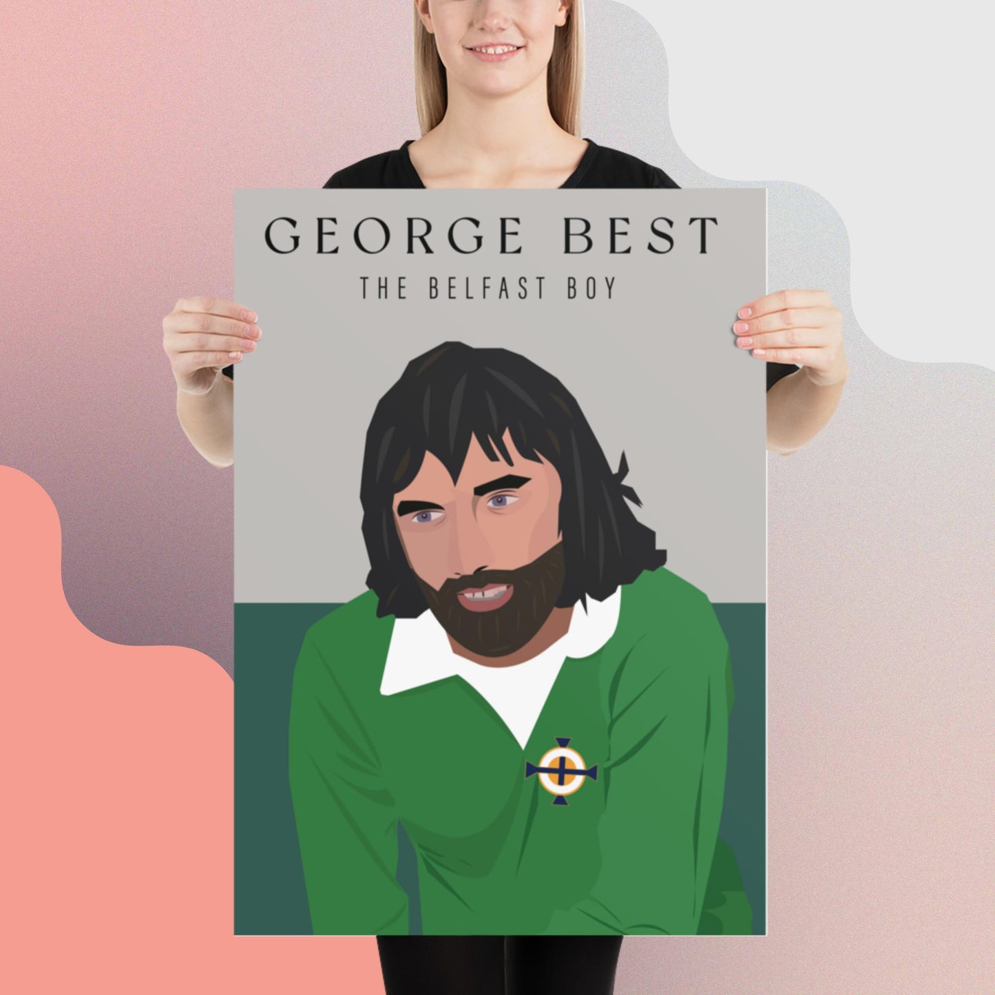 George Best in Green Art Print.