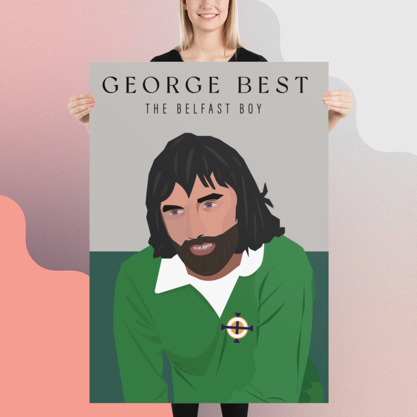 George Best in Green Art Print.